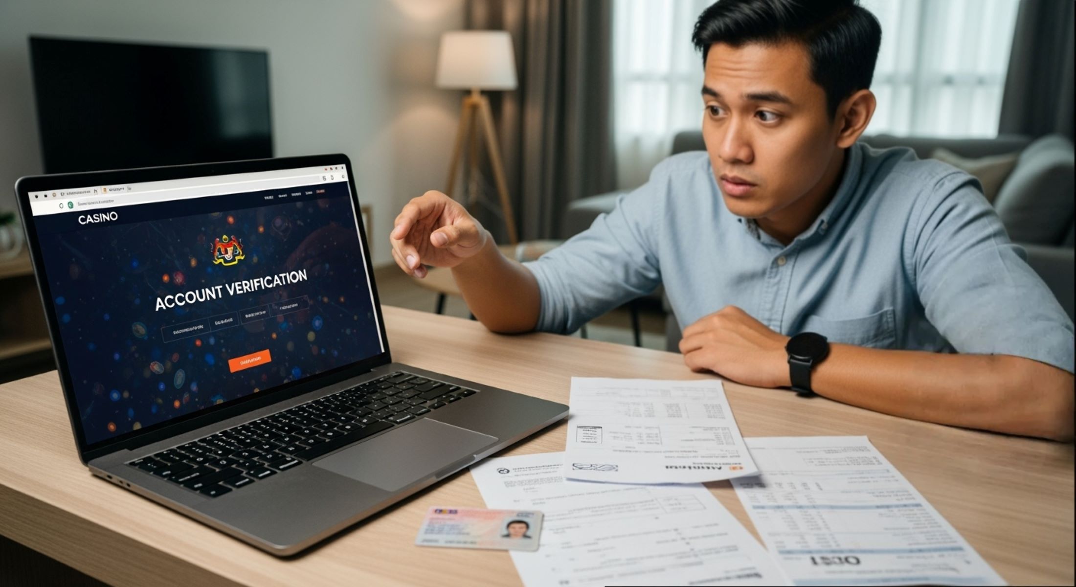 Account verification in casinos